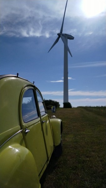 Photo d'une des nombreuses éoliennes