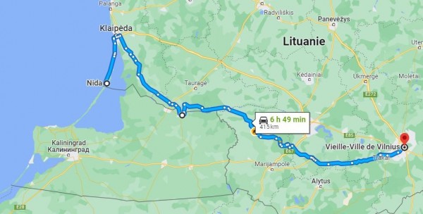 Voici l'itinéraire prévu. par le sud en longeant un peut la frontière Russe.