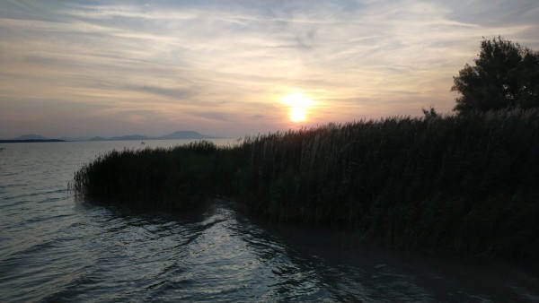 Réveil, ce matin, au bord du lac Balaton.