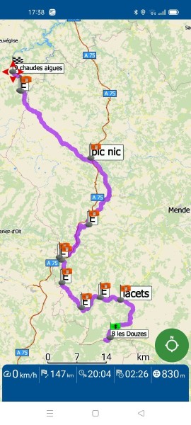 WhatsApp Image 2024-09-09 à 17.39.27_426621de.jpg (139.83 Kio) Vu 6118 fois Aujourd'hui, remontée vers le nord depuis les gorges de la Jonte, puis descente de Sainte Marie en lacets jusqu'au gorges du Tarn et arrivé à Chaudes-Aigues